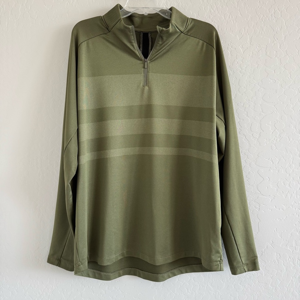 NIKE Dri Fit 1/4 Zip Long Sleeve XL Olive Green